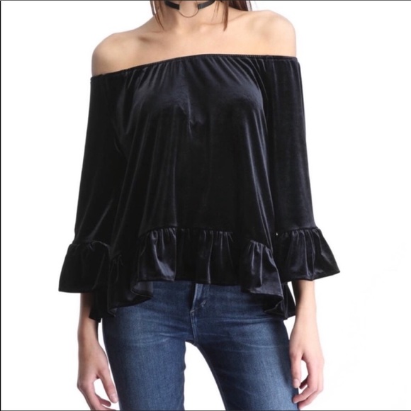 Sanctuary Tops - EUC🔥Off-Shoulder RICH VELVET BOHO TOP - Small